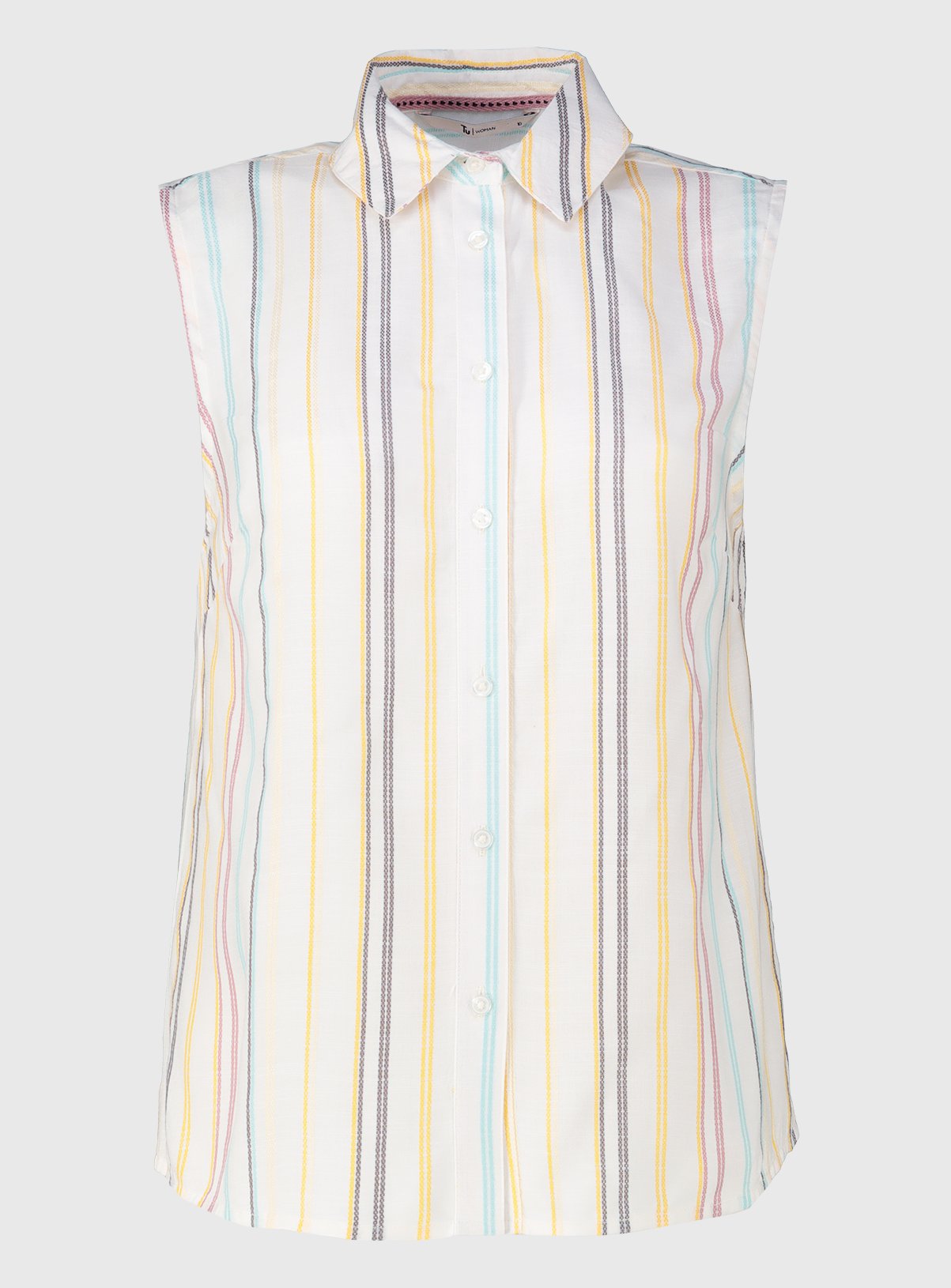 White Stripe Sleeveless Shirt 26 - Image 3 thumbnail